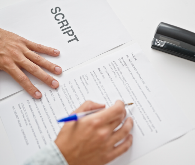 persona escribiendo guion literario de serie - Corriente alterna